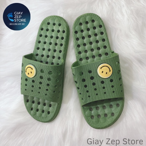 [Dép giá rẻ] Dép đi trong nhà, nhà tắm, công sở, Dép lỗ mặt cười nam nữ size 39-43