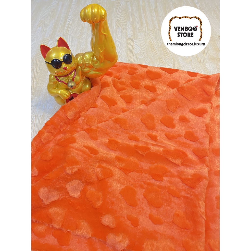 100x80cm vải lông xoắn làm khăn trải bàn decor phòng ngủ | vải velboa gấu bông | Cam Juice
