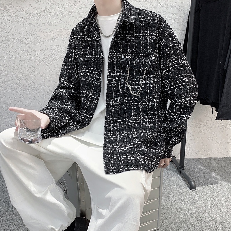 Áo Sơ Mi Nam Dài Tay Dáng Rộng Phong Cách Hong Kong