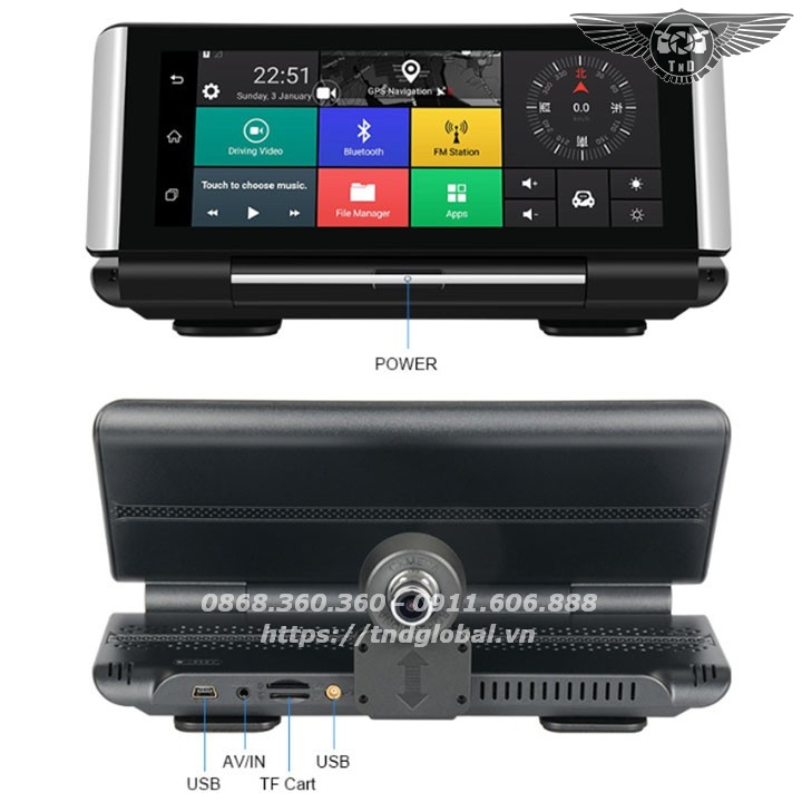 Camera hành trình đặt taplo ô tô 4G, wifi, 7 inch tích hợp cam lùi Phisung K7 | BigBuy360 - bigbuy360.vn