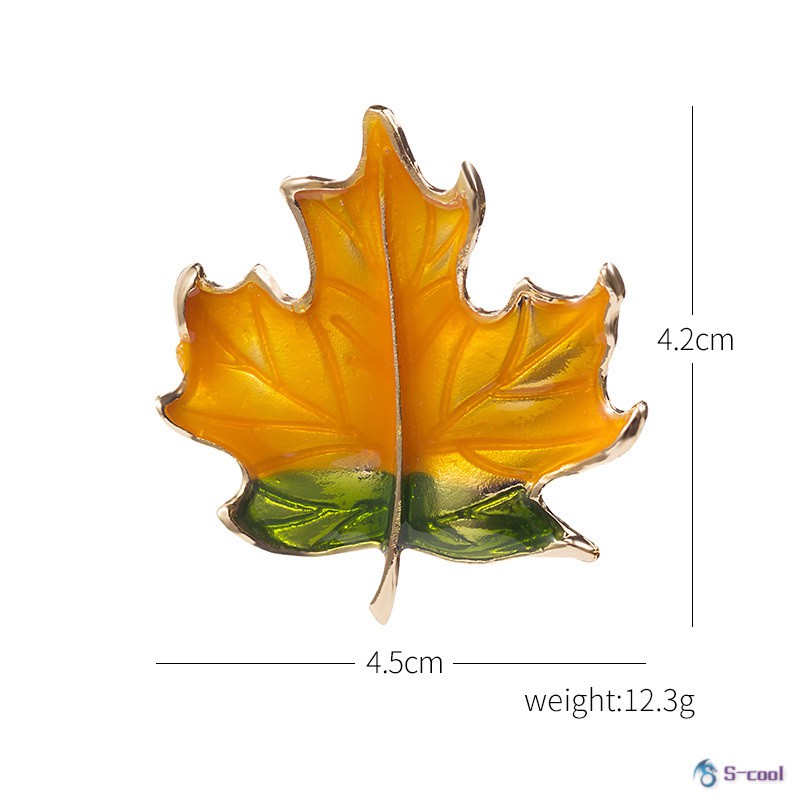 Maple Leaf Brooch Personality Retro Style Collar Pins Thanksgiving Days Gift for Women Girls