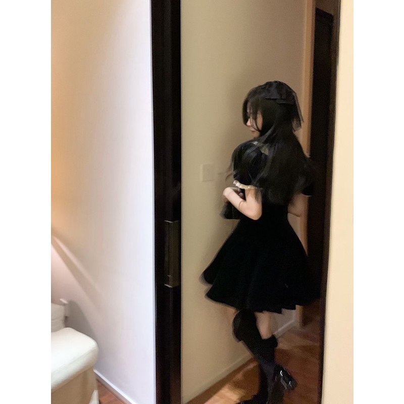 Đầm Nhung Ngắn Tay Dáng Ôm Thắt Nơ Eo Thời Trang Mùa Hè Dành Cho Nữ