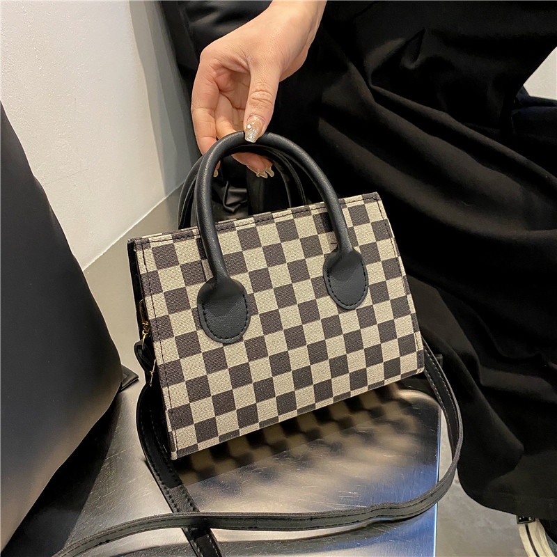 Spring new fashion retro leopard print shoulder crossbody small square bag casual western style Plaid contrast color handbag