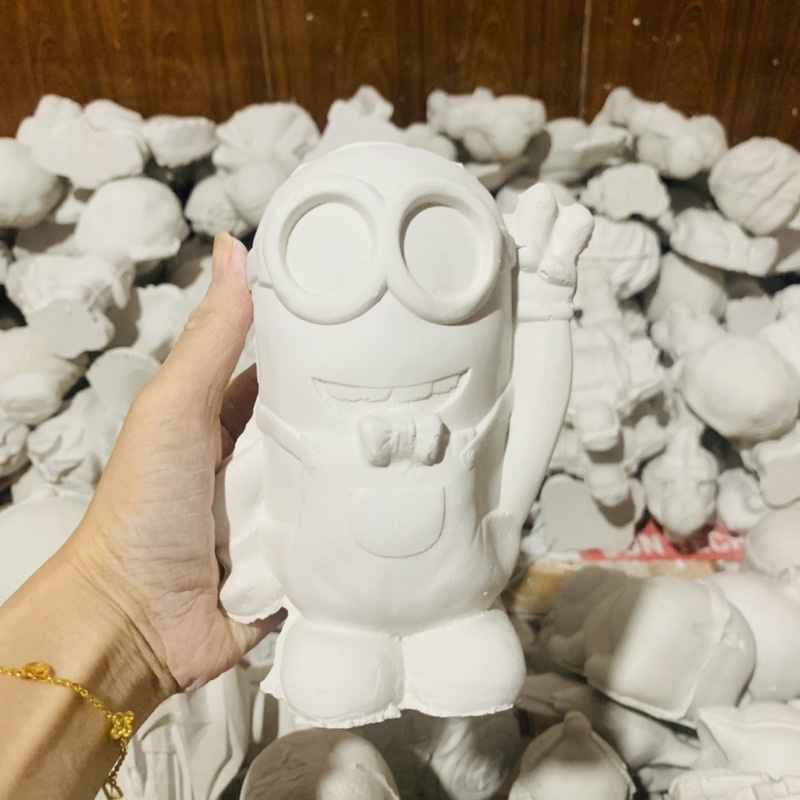Tượng thạch cao minion🍀tượng to tô màu cho bé, TẶNG màu và bút