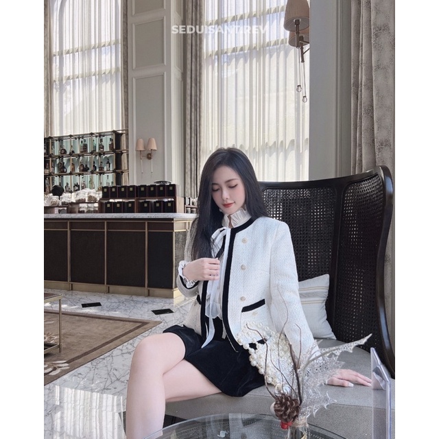 Elina Tweed Jacket - Áo tweed viền nhung SEDUISANT