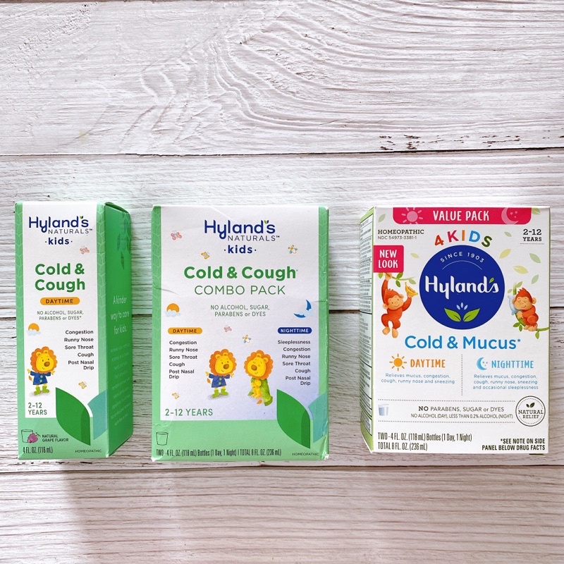 Hyland's Hylands 4 Kids Cold 'n Cough_Set ho sổ mũi gồm 2 chai ngày và đêm