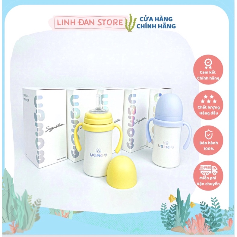 Bình sữa Hàn Quốc UBmom Limited giữ nhiệt 2022 gắn được núm Moyuum