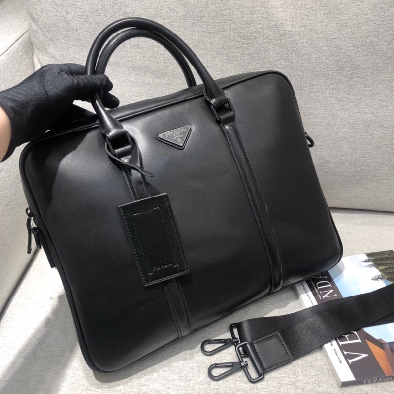 Cặp xách công sở cho nam thương hiệu thời trang cao cấp Prada da thật nhập khẩu hàng vip 1-1