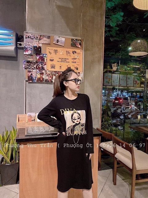 Đầm thu đông tay dài dáng xuông DIVA