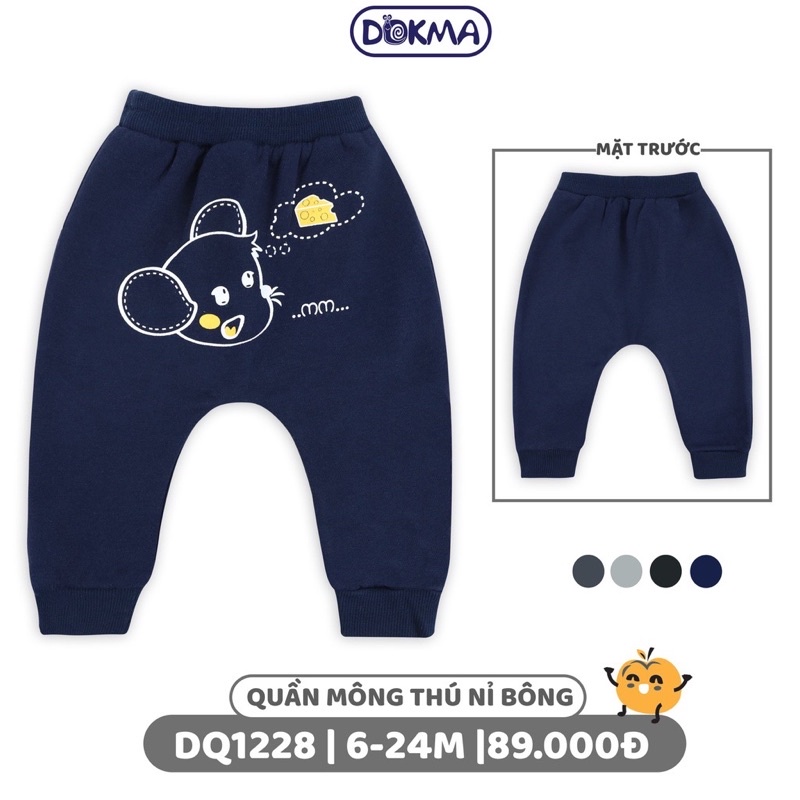 {Nhùn nhùn}Quần rời nỉ lót bông Dokma size 6-9m đến 2-3y