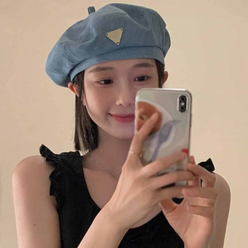 Mũ Beret Denim Mỏng Phong Cách Hàn Quốc Cho Nữ
