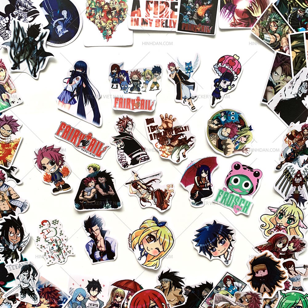 Sticker FAIRY TAIL - Hội Pháp Sư decal hình dán chống nước trang trí xe, laptop, nón bảo hiểm, tem dán, anime, hoạt hình