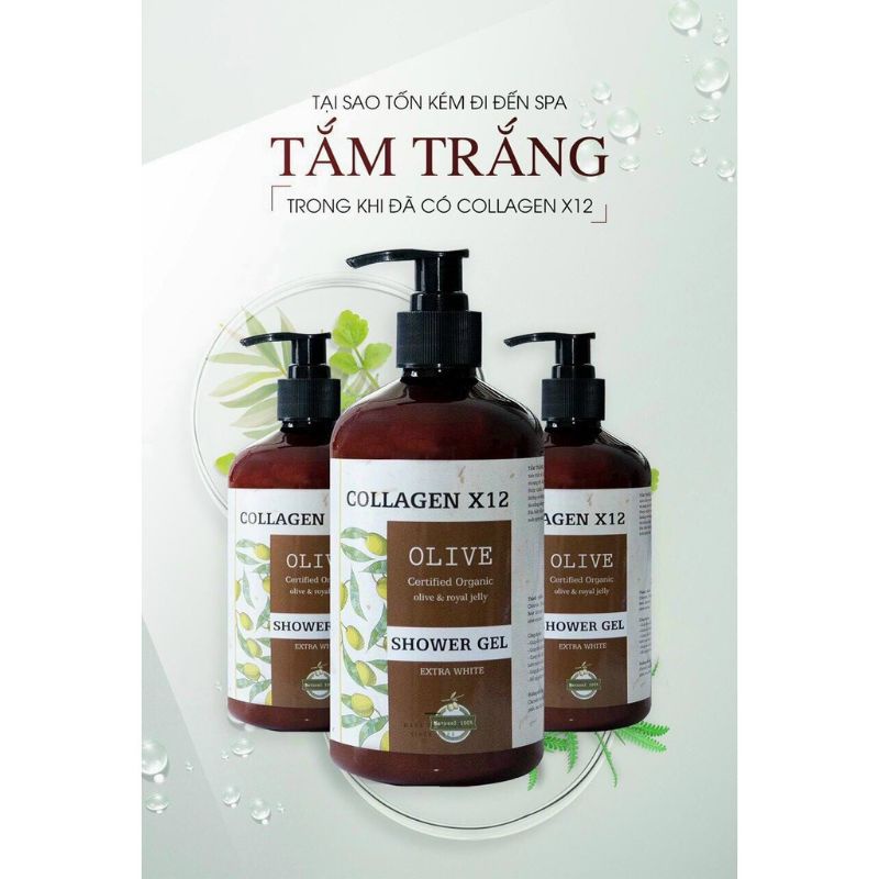 Sữa Tắm Thải độc Trắng Da Collagen X12