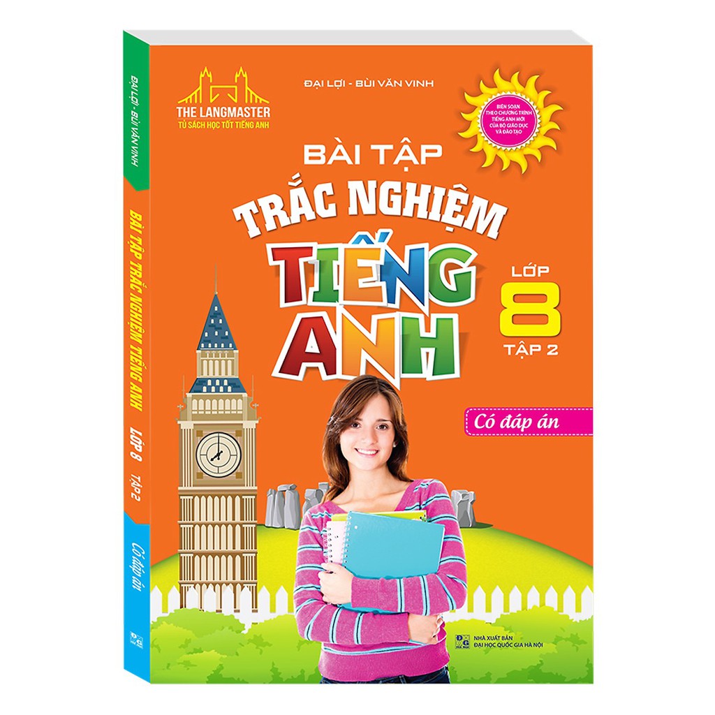 Sách - Bài Tập Trắc Nghiệm Tiếng Anh Lớp 8 Tập 2 - Có Đáp Án + Tặng bút bi