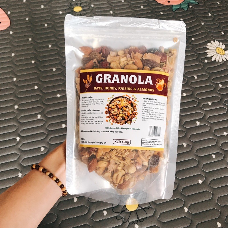 500g Granola phiên bản nhiều trái cây và hạt dinh dưỡng | BigBuy360 - bigbuy360.vn
