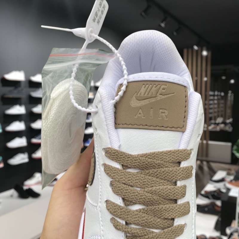 Giày thể thao AF1 custom vệt nâu,Giày sneaker air force 1 low premium white brown nam nữ cực chất dễ phối đồ 2022 | BigBuy360 - bigbuy360.vn