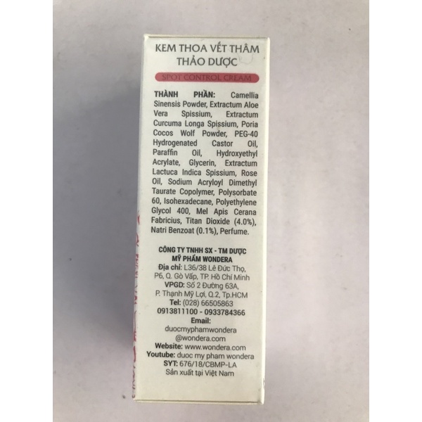 Kem thoa vết thâm Wondera 30g