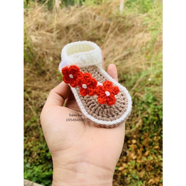 Giày kẹp ngón hoa nhí cho bé gái 0-18m