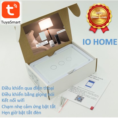 Công tắc thông minh cao cấp Tuya Smart Life - Công tắc cảm ứng nhà thông minh 1-4 nút ấn kết nối Wifi (New Design 2020)