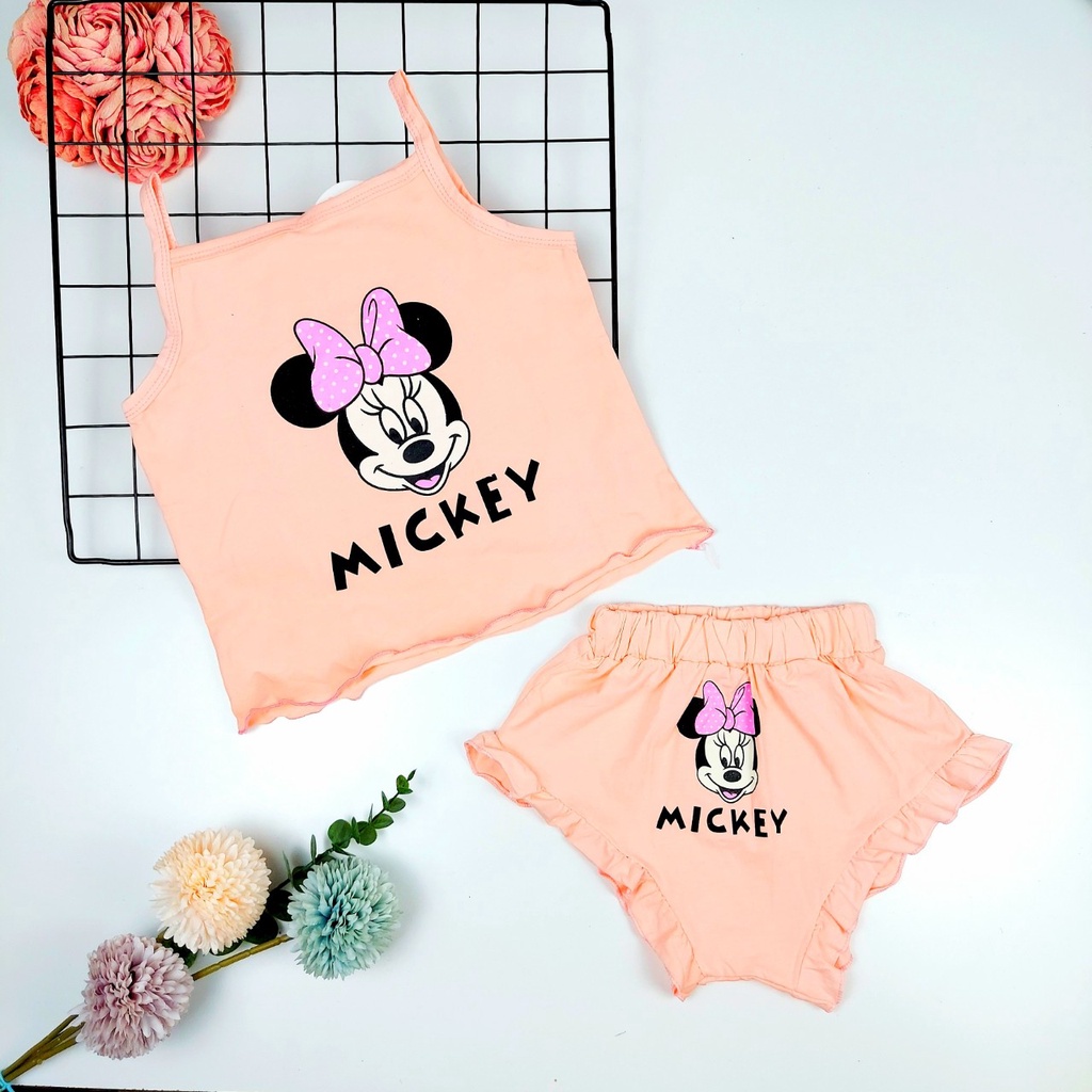 BỘ 2 DÂY BODY BÉ GÁI COTTON MẶC HÈ 6 ĐẾN 18KG