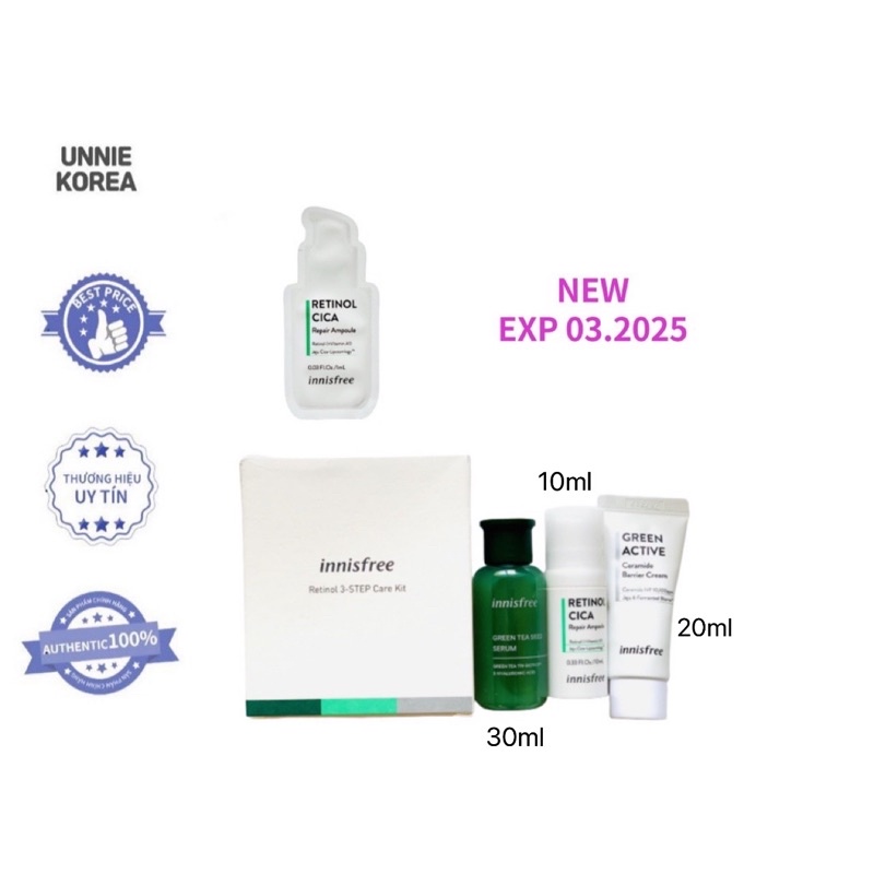 Tinh chất phục hồi da Innisfree Retinol Cica Repair Ampoule