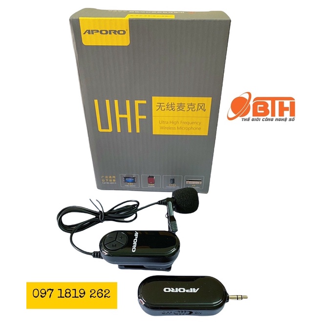 Mic không dây cài áo Aporo UHF