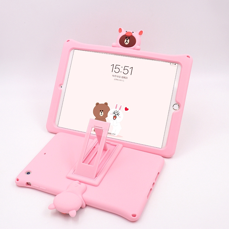 For iPad 7 8 10.2 inch 2019 2020 air 4 10.9 ipad 7 8 10.2 Pro 11 pro 9.7 2018 case ipad pro 10.5 inches iPad Pro9.7 2017/2018 air4 Air3 10.5 air2 air1 9.7 ipad mini 1 2 3 4 5 caseCute bear cartoon Pink brown bear portable fall prevention protective ipad c | BigBuy360 - bigbuy360.vn