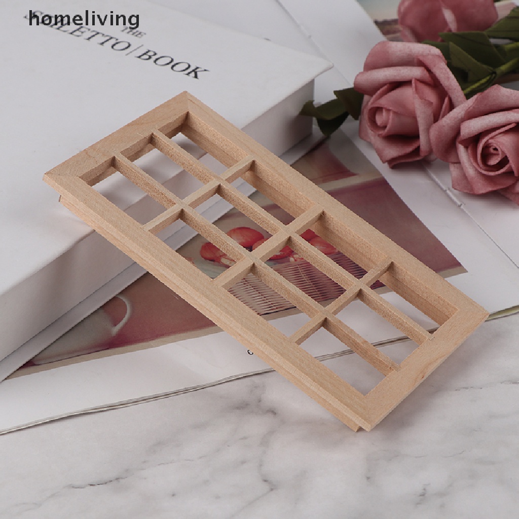 Mô Hình Khung Cửa Sổ 12 Nấc Bằng Gỗ Tỉ Lệ 1: 12 Trang Trí Nhà Búp Bê