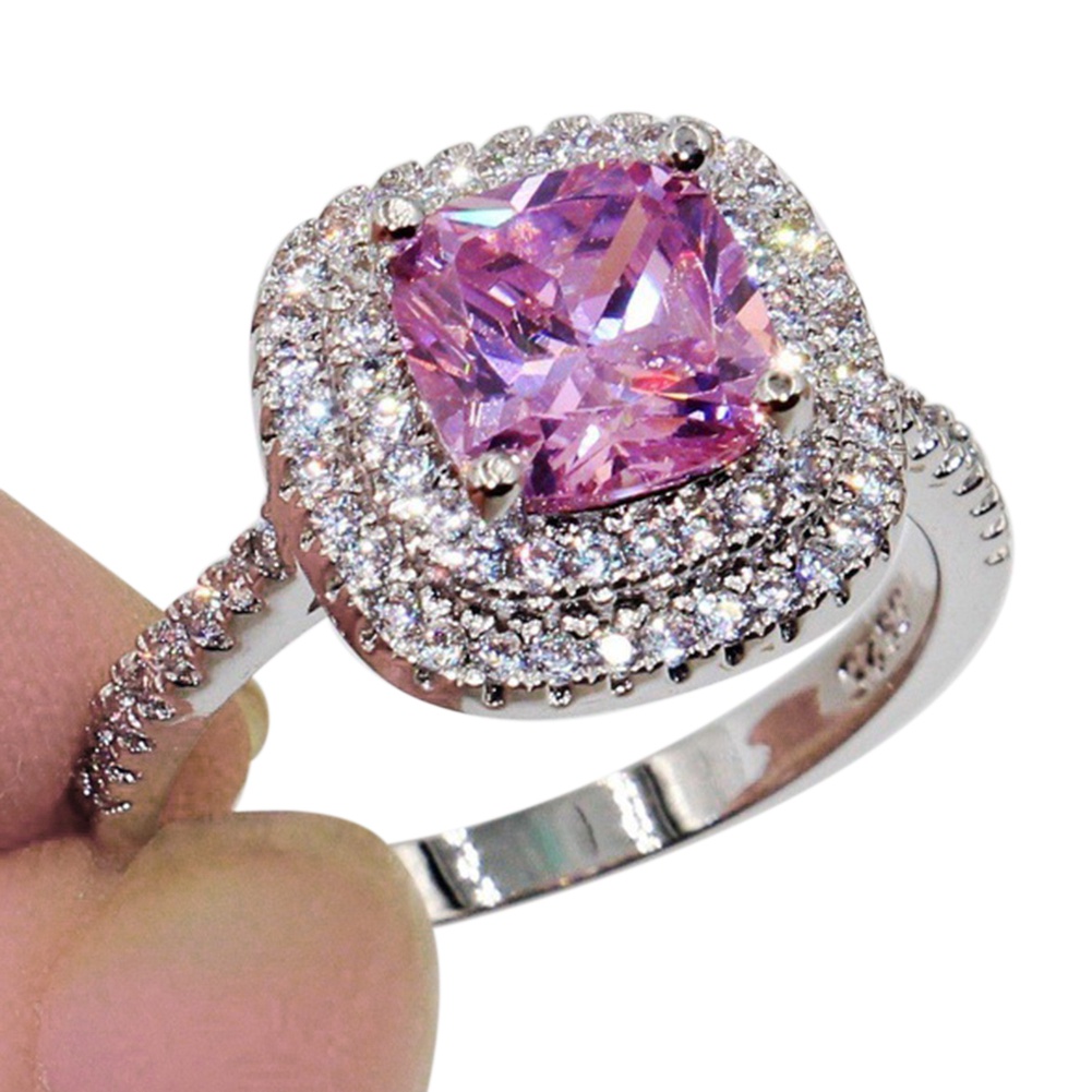 Nhẫn thời trang mặt đá hoàng ngọc nhân tạo lấp lánh cho nữ