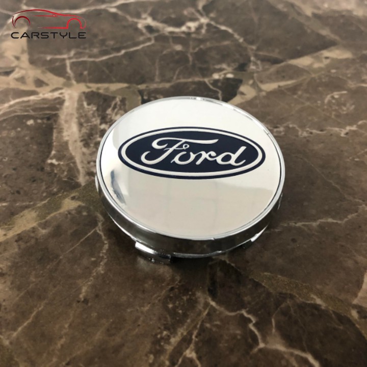 Logo chụp mâm bánh xe ô tô, xe hơi Ford FORD - 60MM: Mầu Bạc và Xanh Tím Than focus MK4 MK3 MK2