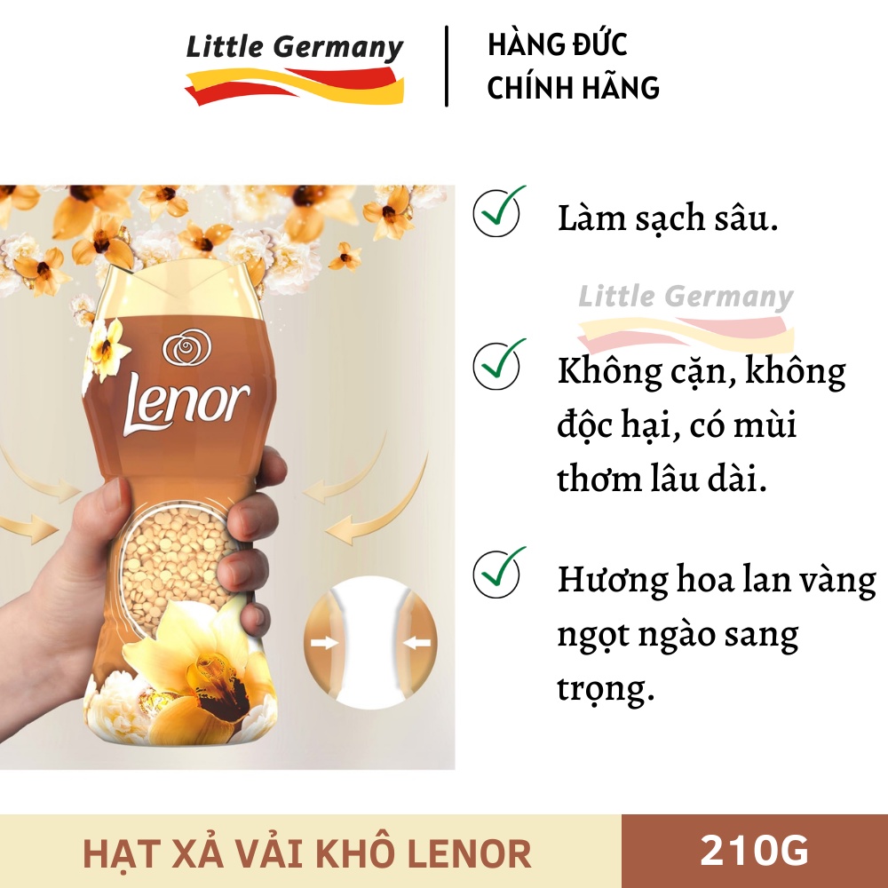 Hạt Thơm Giặt Quần Áo Lenor Đức - Hạt Thơm Xả Vải Chai 210g - Hàng Đức chính hãng