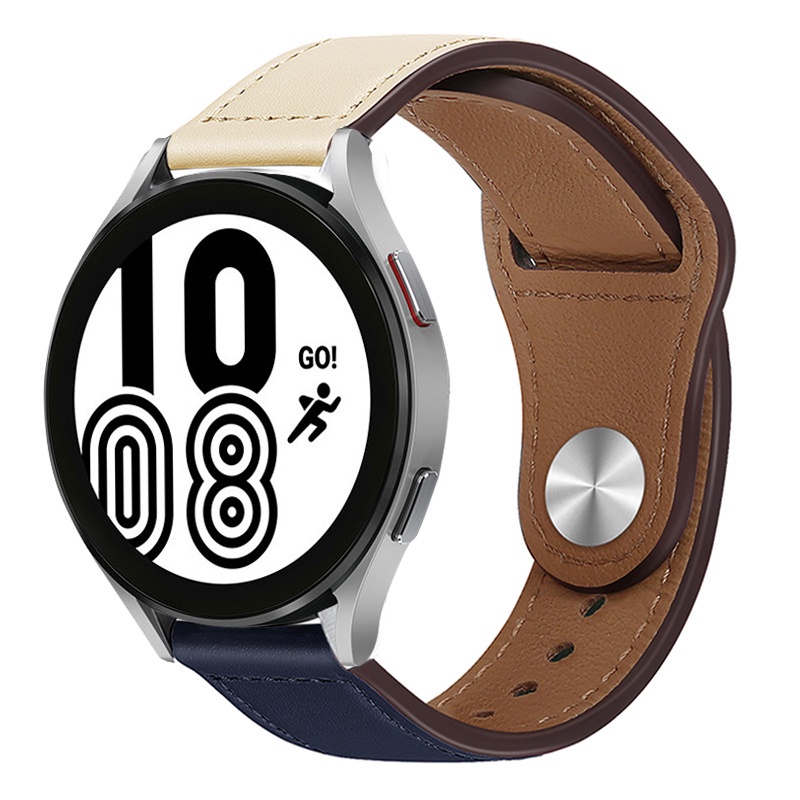 Dây Đeo Bằng Da 20Mm 22Mm Cho Đồng Hồ Thông Minh Samsung Galaxy Watch 4 / Classic / Active 2 42Mm / 46mm Correa 40 / 44Mm GT / 3 / 2 / 2e / Pro