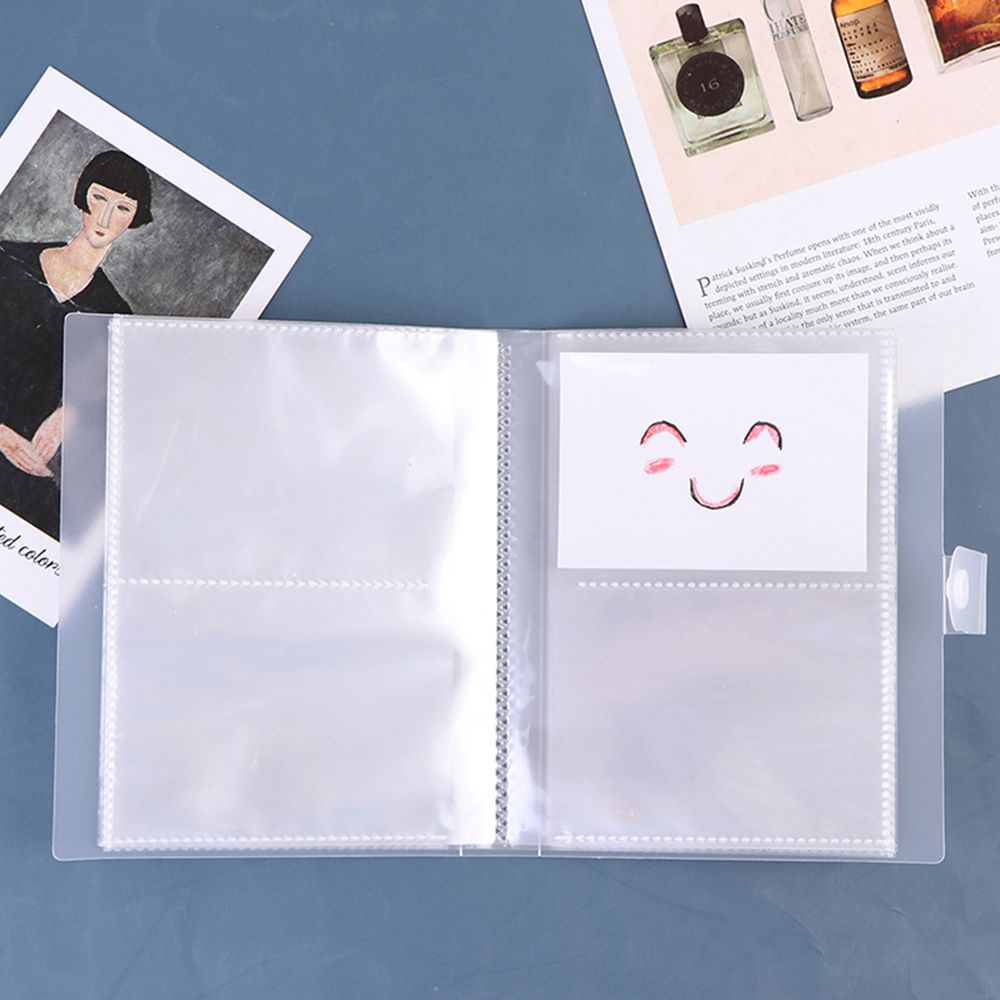 [Hàng mới về] Sổ album đựng miếng dán móng trong suốt sức chứa lớn chống thấm nước có nút cài đơn giản