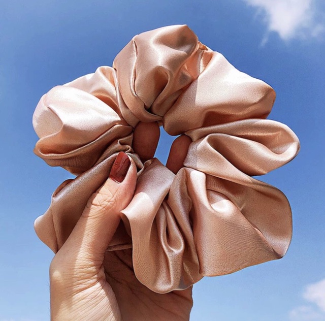 Cột tóc vải Scrunchies satin nhiều màu hot trend
