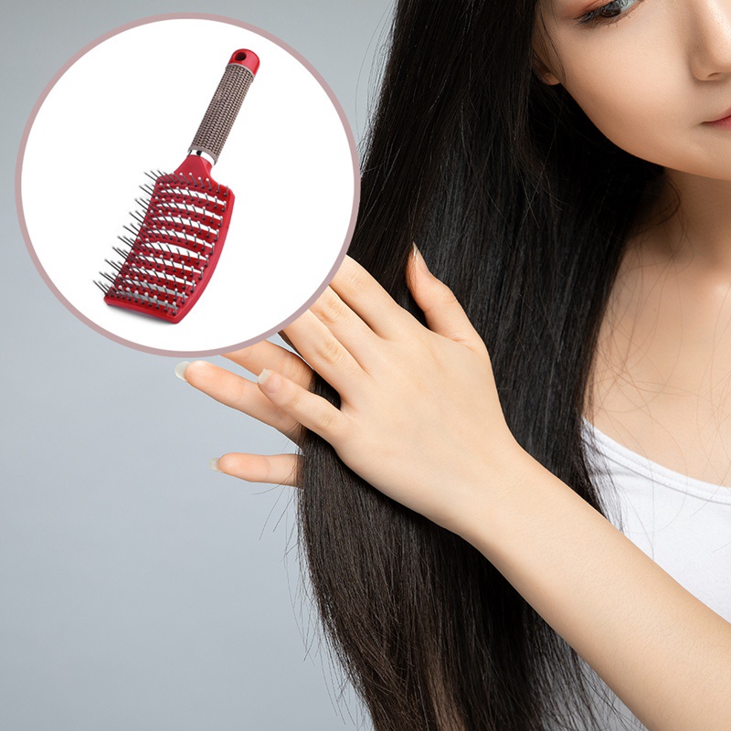 Tmdbyx  Lược chải tóc mát xa tạo kiểu xoăn khi tóc ướt tiện lợi cho nữ
