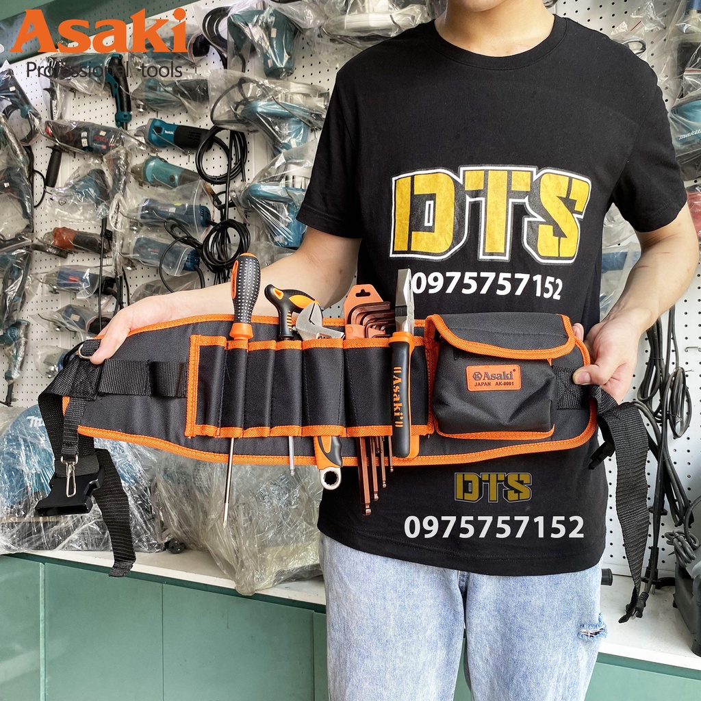 Túi đựng đồ nghề đeo thắt lưng 15 ngăn Asaki AK-9991