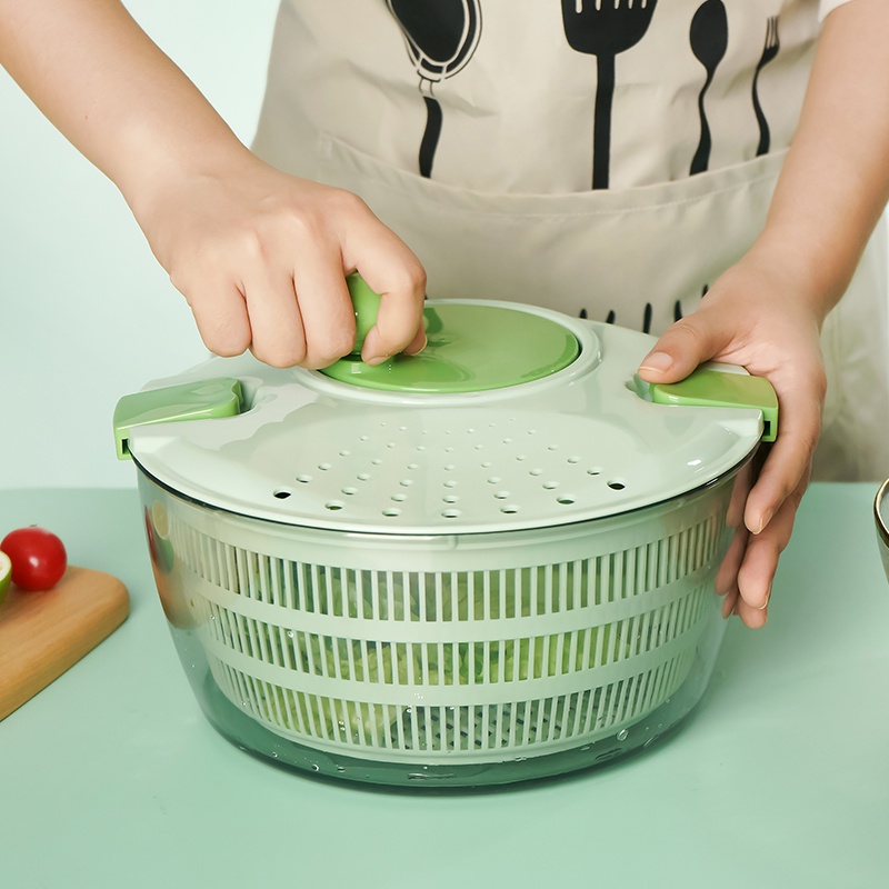 Rổ Xoay Rửa Rau Củ Quả Bằng Nhựa Xoay Đa Năng