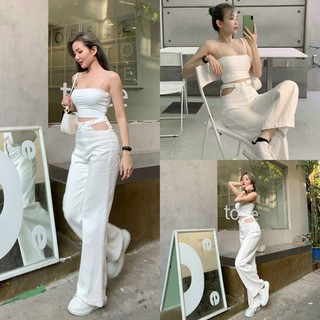 SET ÁO 2s + QUẦN ỐNG SUÔNG KHOÉT EO