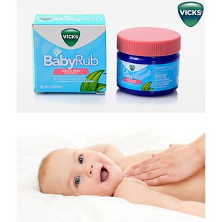 Dầu bôi ấm ngực cho bé 3 tháng tuổi Vicks BabyRub 50g, 100% sản phẩm chính hãng.
