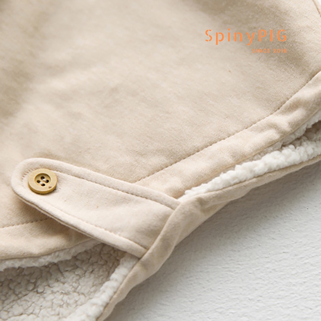 Áo choàng cho bé gái bé trai 0-3 tuổi có mũ trần bông cotton tự nhiên không chất tẩy nhuộm mềm mại cho mùa đông