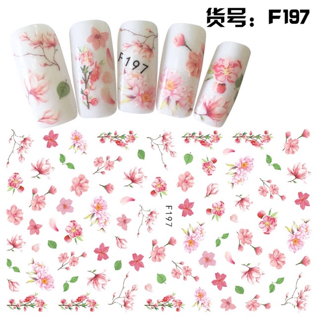 Sticker hình hoa dán móng tay nail mẫu mới