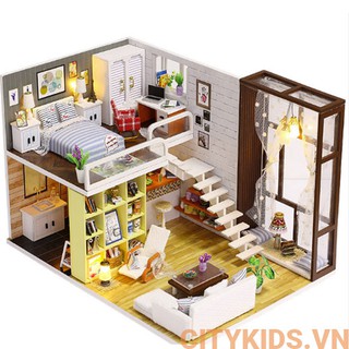 Bộ mô hình lắp ghép DIY- Ngôi nhà xinh xắn K-028 ( tặng kèm mica+ keo)