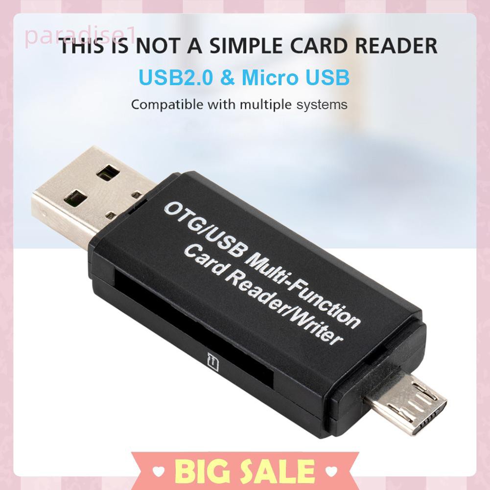 Đầu Đọc Thẻ Nhớ 2 Trong 1 OTG USB 2.0 Micro USB SD TF | BigBuy360 - bigbuy360.vn