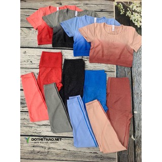 Set đồ thể thao bigsize quần dài, quần áo tập gym yoga ngoại cỡ, đồ tập thể dục ngắn tay cổ tròn thun dệt