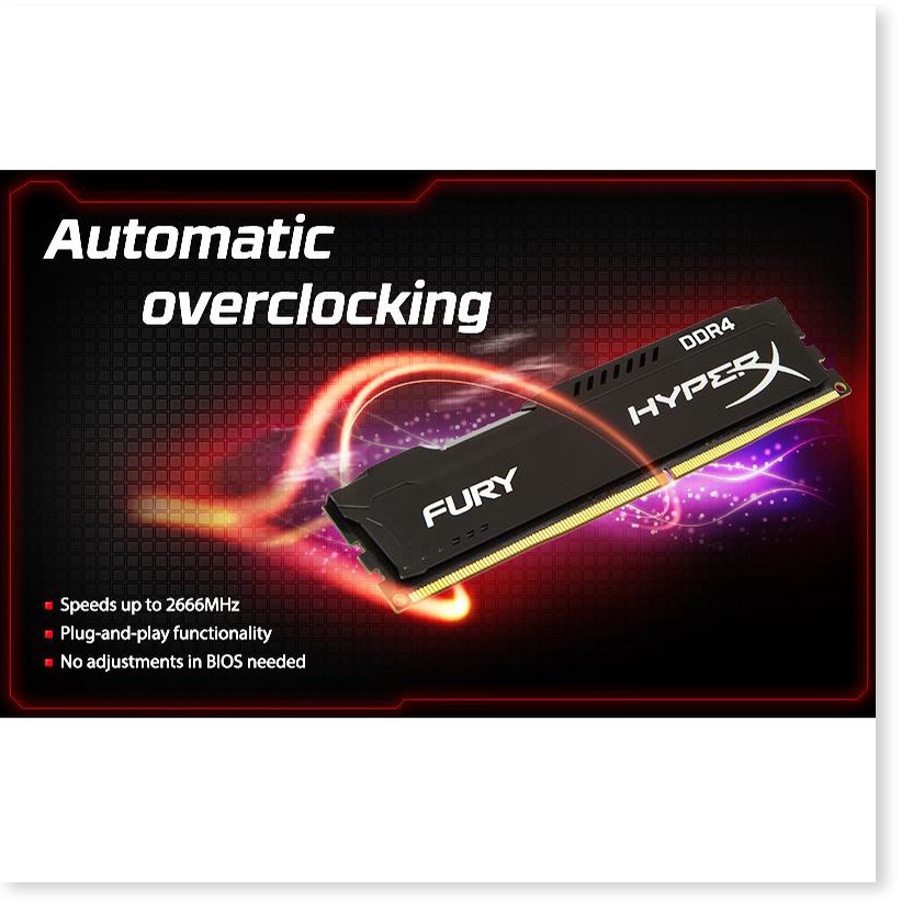 💦 Ram Kingston HyperX Fury 8GB DDR4 2400MHz Chính Hãng - Bảo hành 36 tháng 1 đổi 1