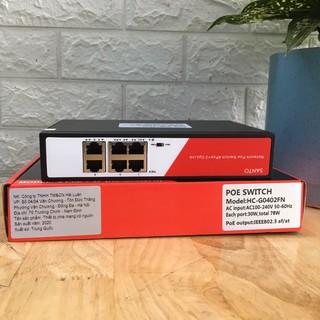 Switch PoE 4+2 Port SANTO (bộ chia mạng POE 4 cổng, 2 cổng uplink) hàng chính hãng SANTO