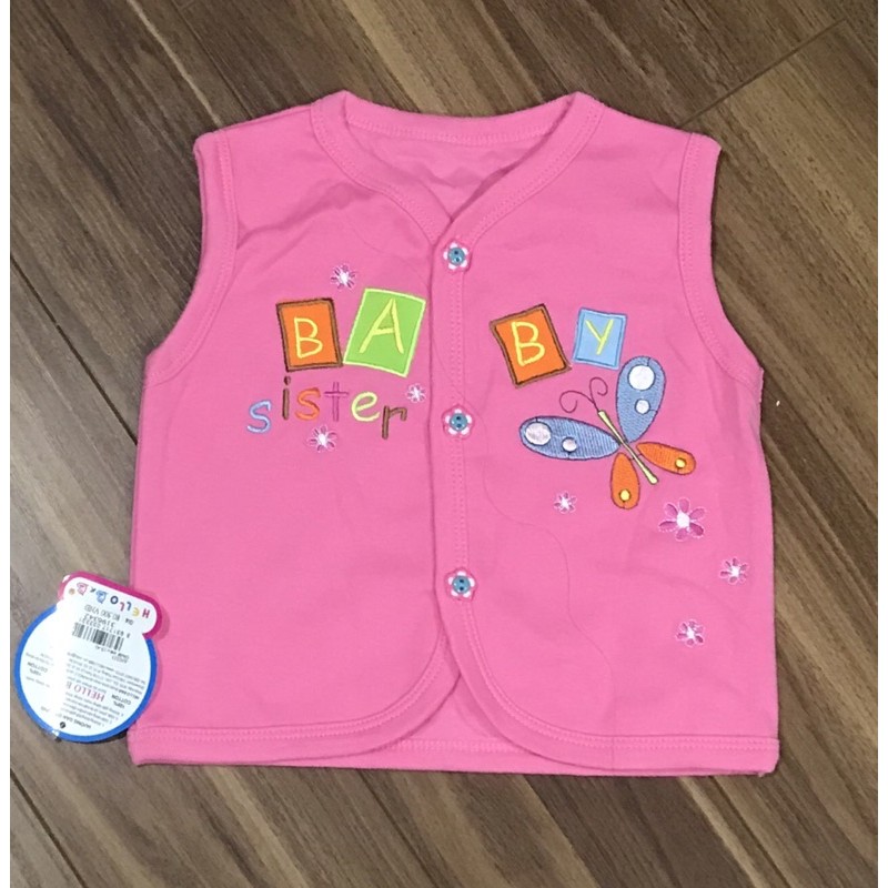 Áo gi lê bé gái 6-12m cotton 2 lớp