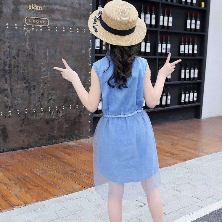 Đầm Denim Không Tay Thời Trang Mùa Hè Dành Cho Bé Gái Từ 2022 Từ 3 Đến 4 Đến 5-6 Đến 7 Đến 8 Đến 9-10 Đến 11-12 Tuổi