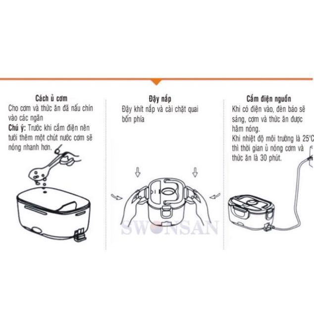 Hộp cơm HÂM NÓNG ruột inox(inox 304)