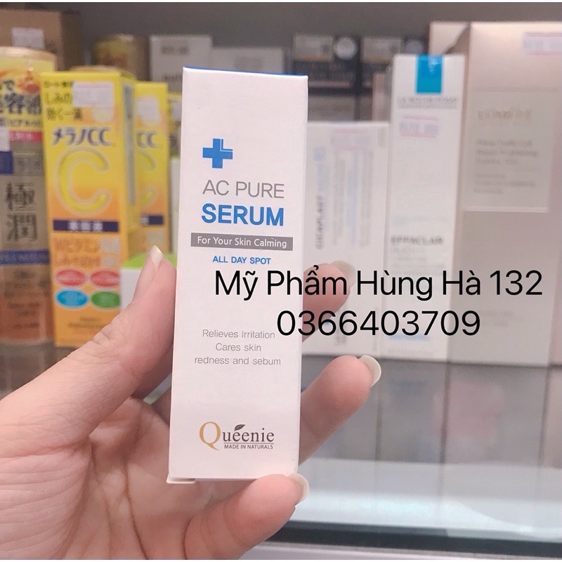 SERUM QUEENIE AC PURE TINH CHẤT DƯỠNG,TÁI TẠO,PHỤC HỒI BỀ MẶT DA PHẲNG MỊN 20ml